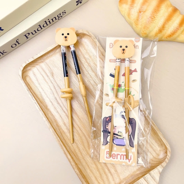 Đũa tập ăn hình gấu Bermy (màu ngẫu nhiên)