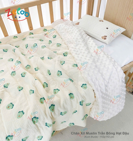 Chăn Trần Bông Hạt đậu Zeloo Manny  110x110cm (họa tiết ngẫu nhiên)