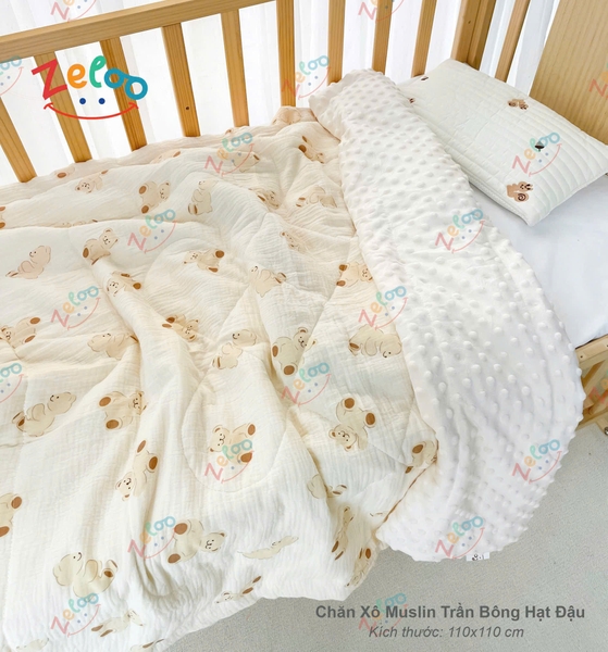 Chăn Trần Bông Hạt đậu Zeloo Manny  110x110cm (họa tiết ngẫu nhiên)