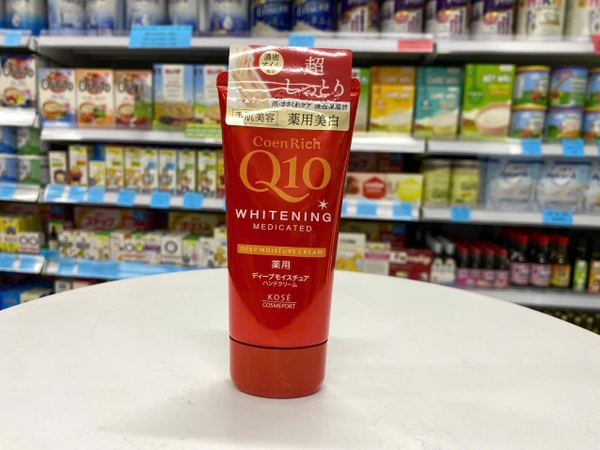 Kem dưỡng da tay Q10  Kose Nhật Bản màu Đỏ cho da khô, thô ráp, nứt nẻ nhiều (Whitening Medicated Deep Moisture Cream)