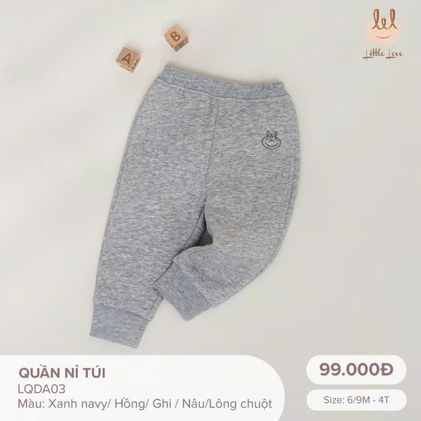 ('C9) Quần nỉ túi Little Love
