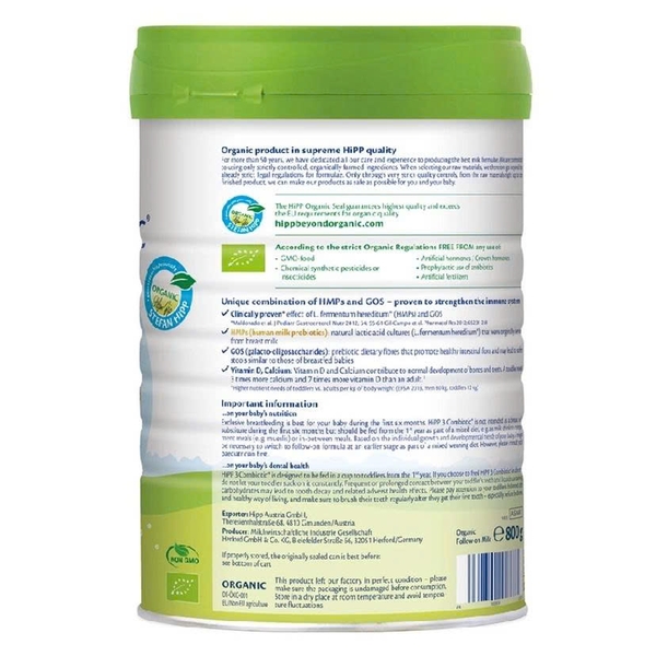 Sữa Hipp số 3 Organic Combiotic HMP 800gr cho bé từ 1-3 tuổi