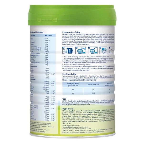 Sữa Hipp số 3 Organic Combiotic HMP 800gr cho bé từ 1-3 tuổi