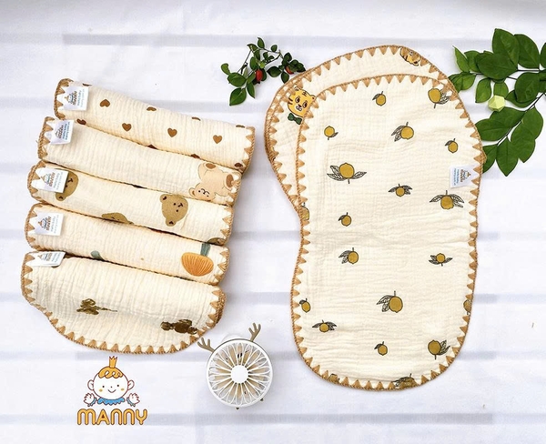 Gối xô Muslin 10 lớp Manny 25x40cm (họa tiết ngẫu nhiên)