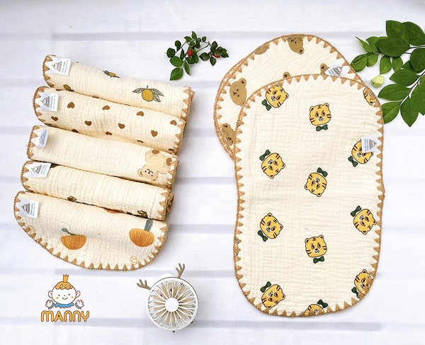 Gối xô Muslin 10 lớp Manny 25x40cm (họa tiết ngẫu nhiên)
