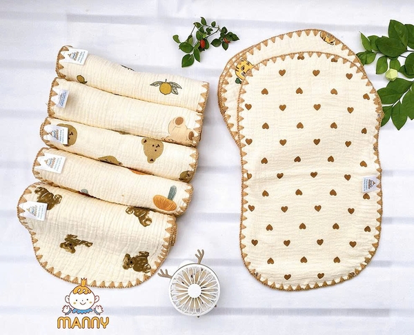 Gối xô Muslin 10 lớp Manny 25x40cm (họa tiết ngẫu nhiên)