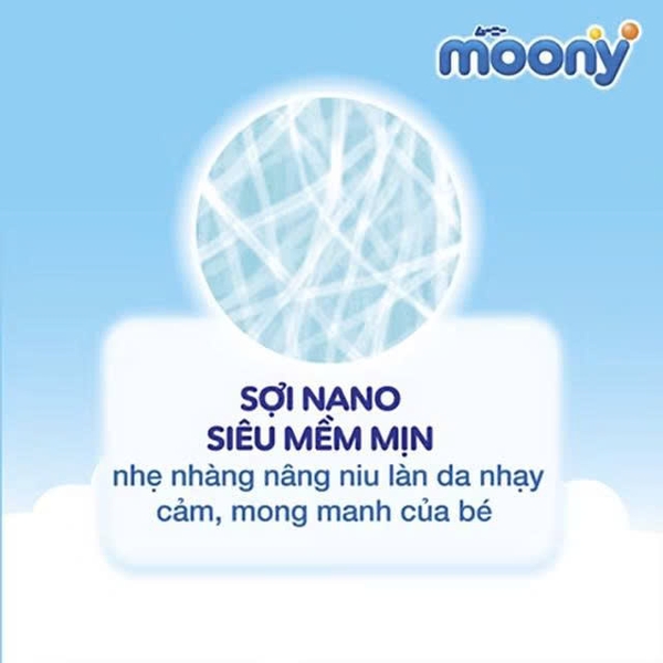 Bỉm - Tã dán Moony Xanh size S70 miếng (cho bé 4 - 8kg)