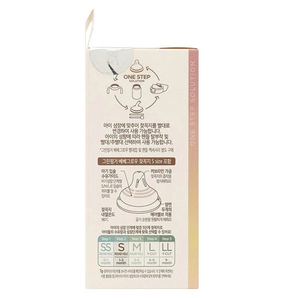 Bình sữa Greenfinger Bebegrow PPSU 160ml kèm núm (Màu kem)