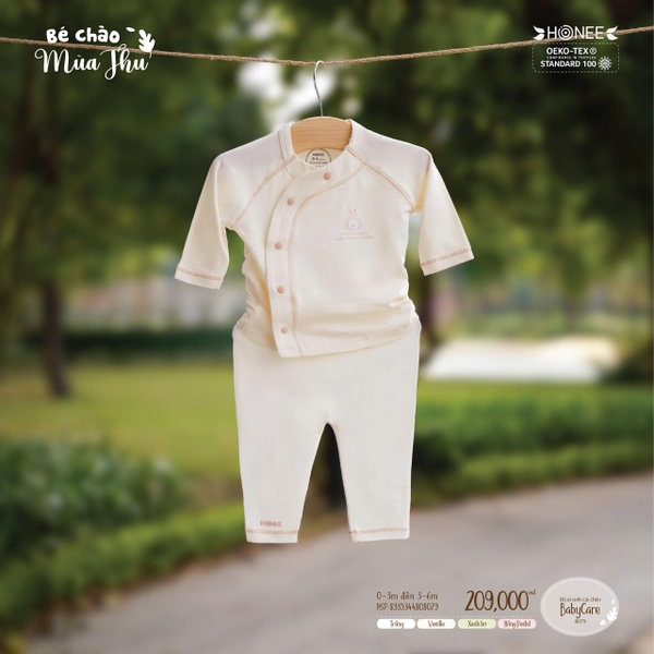 Bộ sơ sinh cài chéo Baby Care Honee 8079