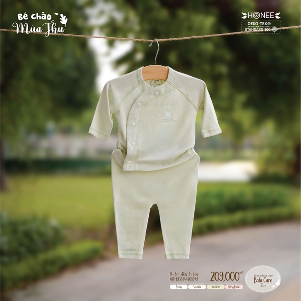 Bộ sơ sinh cài chéo Baby Care Honee 8079