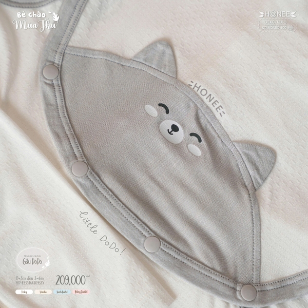 Bộ sơ sinh cài chéo gấu DODO Honee 9335