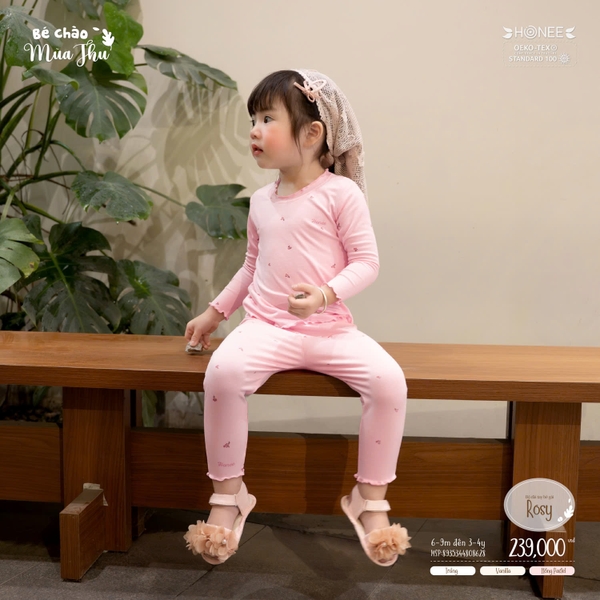 Bộ dài tay bé gái Rosy Honee 8628