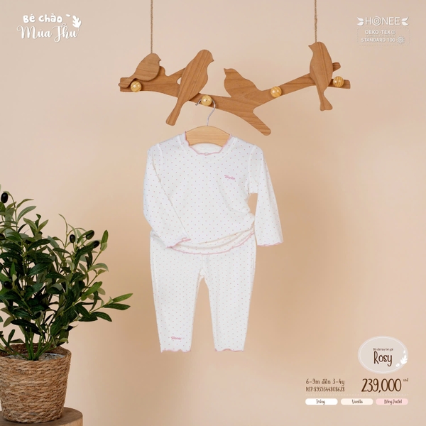 Bộ dài tay bé gái Rosy Honee 8628