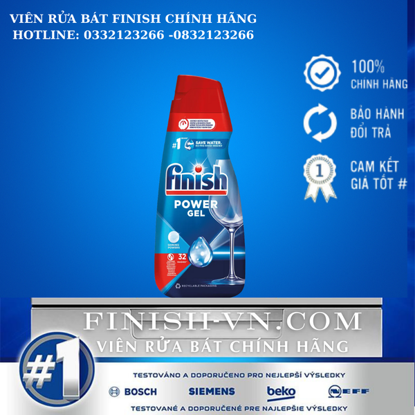 Gel rửa bát Finish All in oen 1 Lít