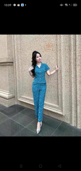B11B-M Bộ lụa hàn XANH tay cộc