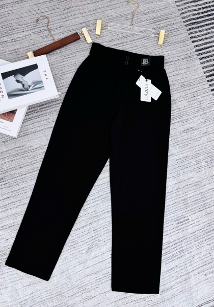 Q08D Quần Umi dáng Bagy ĐEN cạp chữ B