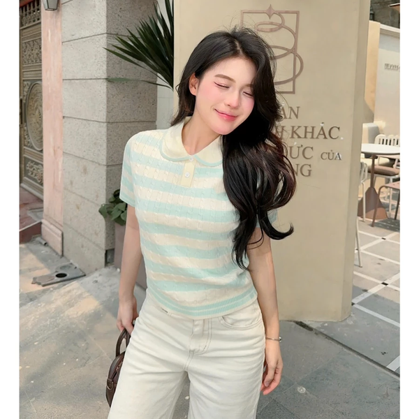 Color Block Collar Knit