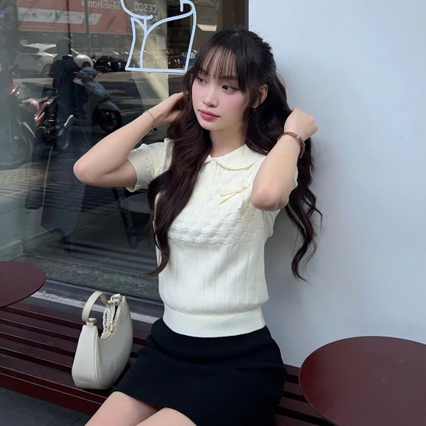 Dainty Bow Polo Knit