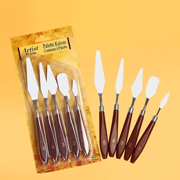 Set 5 Dao Chà Láng Bánh Kem mini bằng cán gỗ - 156Mart