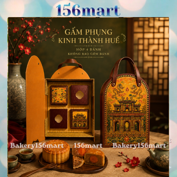 Hộp Trung Thu Cao Cấp GẤM RỒNG KINH THÀNH HUẾ 4 Bánh 150g-250g -  {{store}}