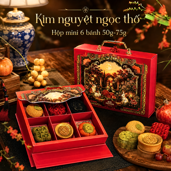 1-5 Hộp Đựng 6 Bánh Trung Thu Mini, Bánh Dứa, Lava Trứng Chảy [KIM NGUYỆT NGỌC THỐ]