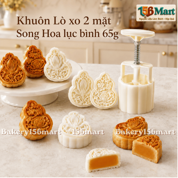 Khuôn Trung thu Lò xo 2 mặt 65G SONG NGƯ LỤC BÌNH  {{store}}