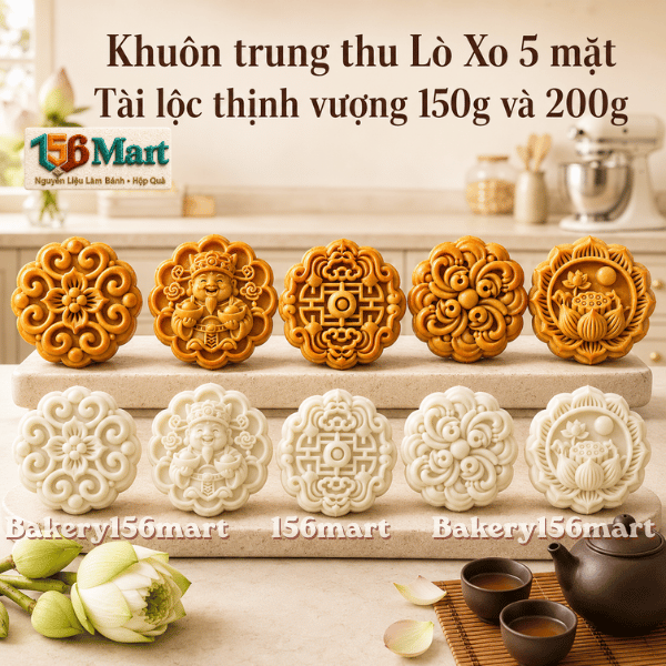 Khuôn Trung thu 5 mặt 150GR 200GR | TÀI LỘC THỊNH VƯỢNG | -  {{store}}