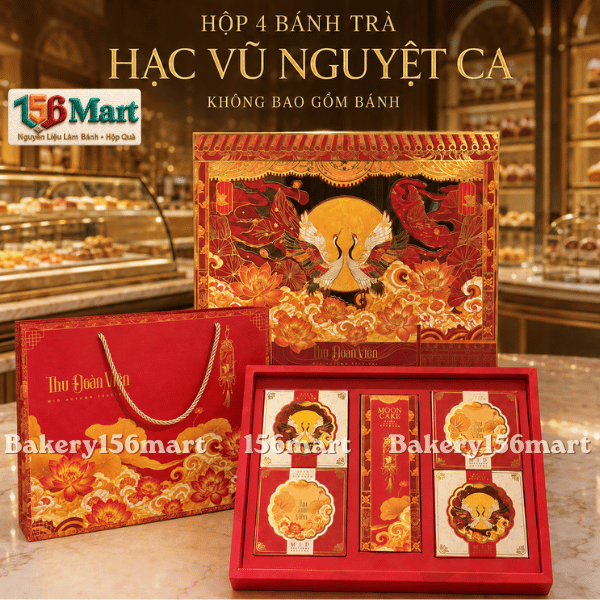 Vỏ Hộp Trung Thu 4 bánh trà 150g- 250g - HẠC VŨ NGUYỆT CA -  {{store}}