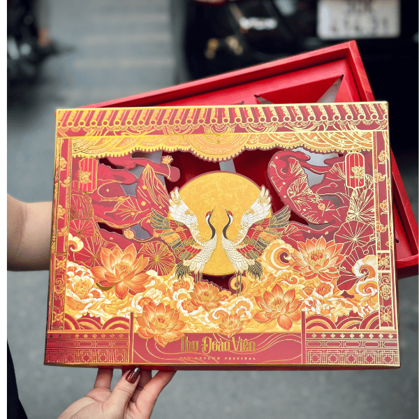 Vỏ Hộp Trung Thu 4 bánh trà 150g- 250g - HẠC VŨ NGUYỆT CA -  {{store}}