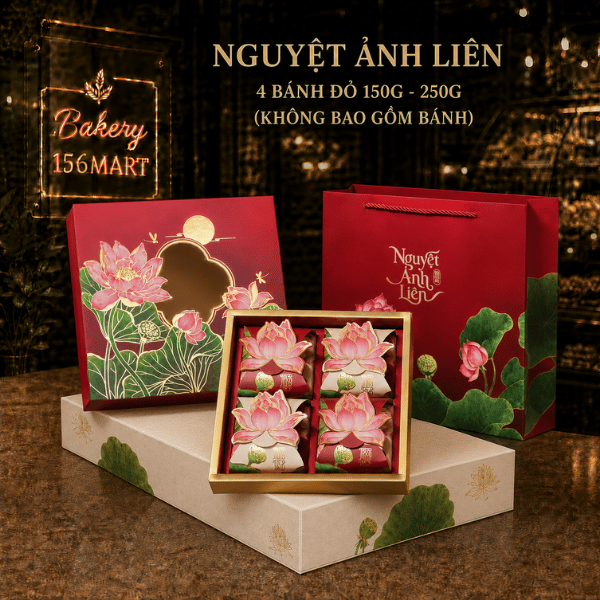 Vỏ Hộp Trung Thu 4 bánh 150g- 250g - NGUYỆT ẢNH LIÊN -   {{store}}