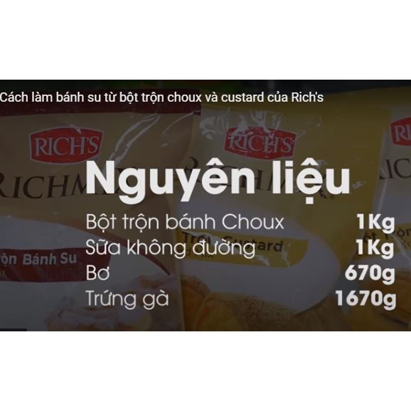 Bột trộn sẵn vỏ su kem Rich