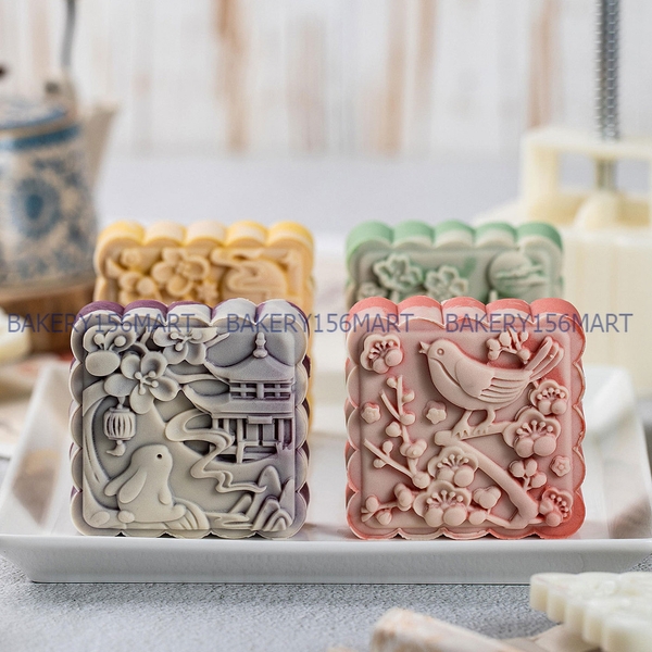 150G 200G Khuôn Trung Thu 4 mặt THỎ NGỌC 3D - 156mart