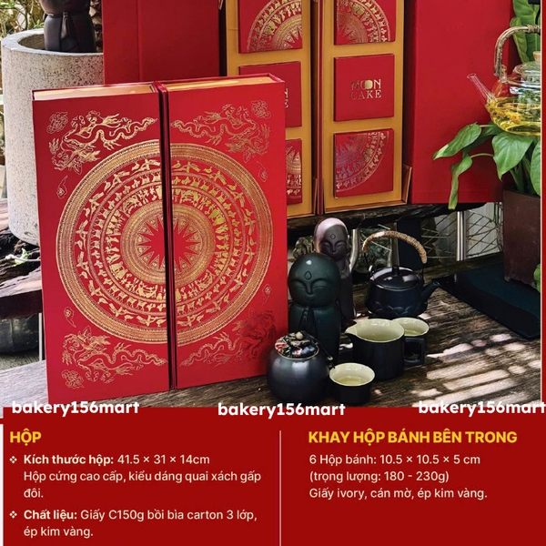 Hộp trung thu TRỐNG ĐỒNG 6 bánh