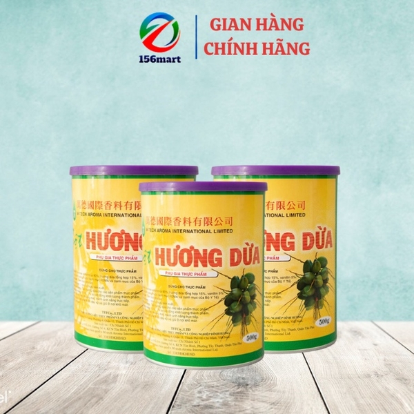 Bột hương dừa Coconut Powder hộp 500gr tạo mùi vị thơm béo trong thực phẩm, bánh, kẹo, nấu chè