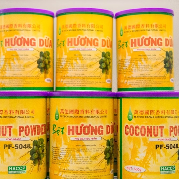 Bột hương dừa Coconut Powder hộp 500gr tạo mùi vị thơm béo trong thực phẩm, bánh, kẹo, nấu chè