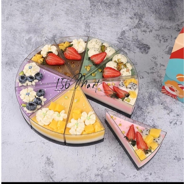 [Set 50c] Ly mousse tam giác đựng bánh lạnh tiramisu, panacotta size 11.7*7.3*4.8cm. Dung tích 160ml