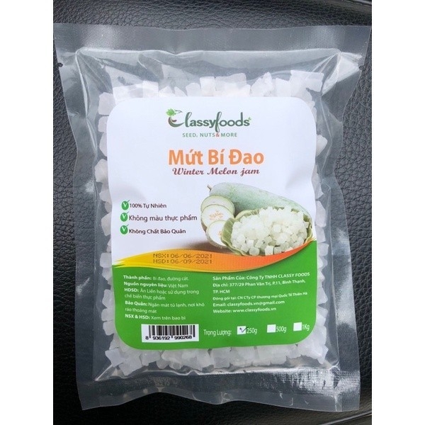 MỨT BÍ ĐAO CẮT HẠT LỰU ( giao thương hiệu ngẫu nhiên )