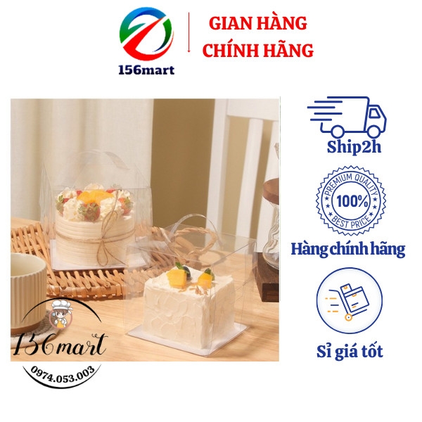 Set 10 hộp bánh kem mica trong suốt size 13*13*13cm