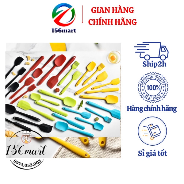 Spatula Phới Trộn Bột, Phới Dẹt Silicon