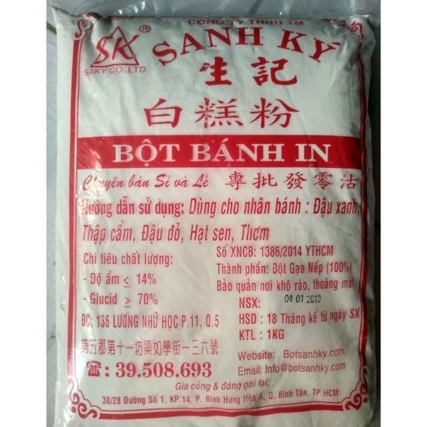 bột bánh in sanh ký
