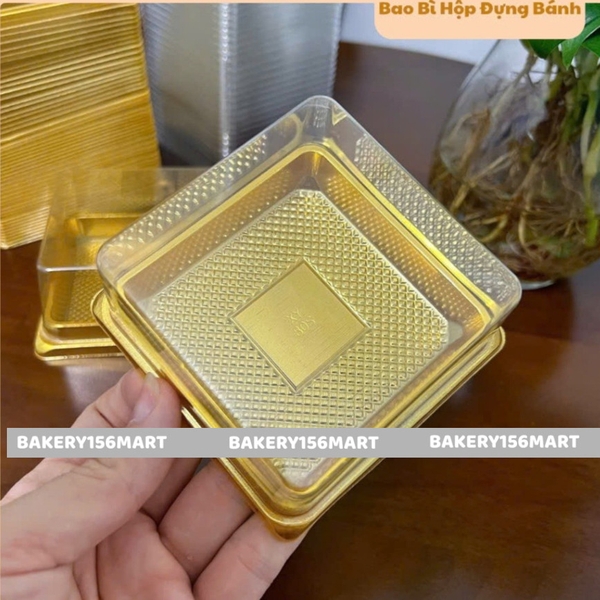 100 Hộp Vuông Đế Vàng Đựng Bánh Trung Thu 100gr - 150gr (XY80S)