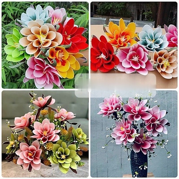 Đầu bông hoa Mộc Lan Xoắn xốp 20cm cắm bình trang trí, decor giỏ quà, Tết