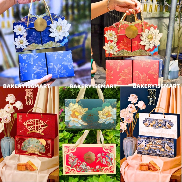 Set 5 Hộp Trung Thu 2 bánh 150-250gr - bakery156mart