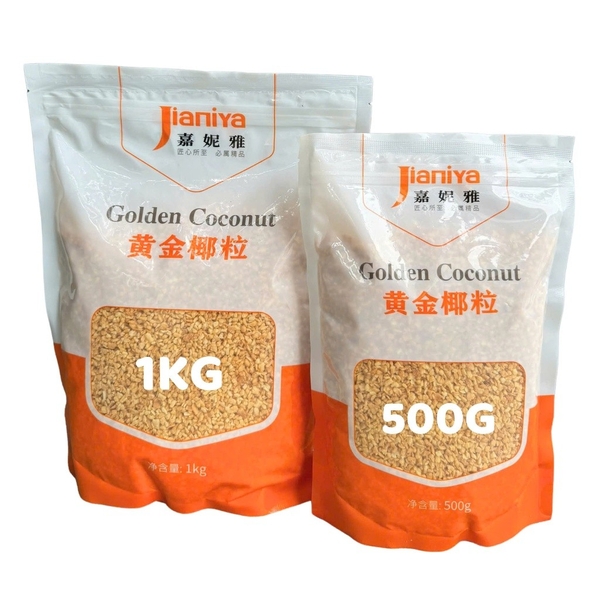 Vụn Dừa Nướng Jianiya Túi Cam (500g & 1kg) - Topping trà sữa thơm giòn