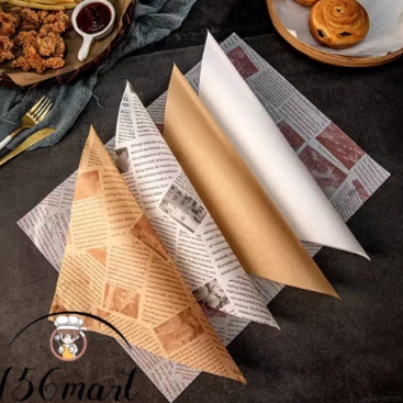 Giấy lót thấm dầu hình báo vuông 18 x 18cm lót hộp bento hộp bánh các loại