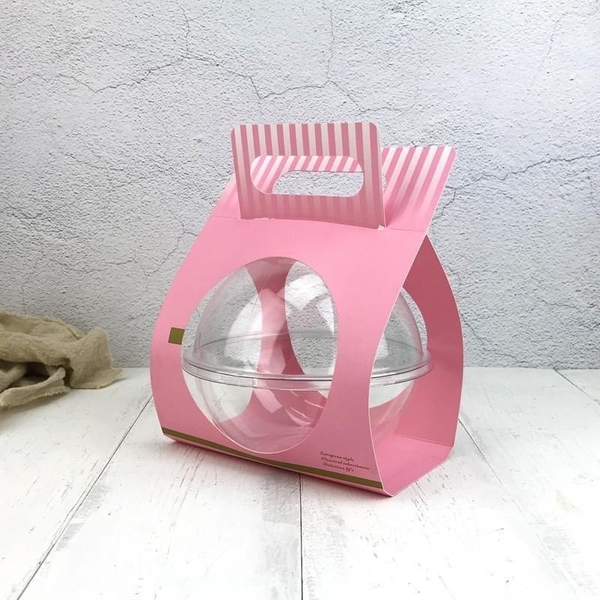 Set Hộp quả cầu 390ml dùng đựng bánh lạnh tiramisu, mousse, panna cotta