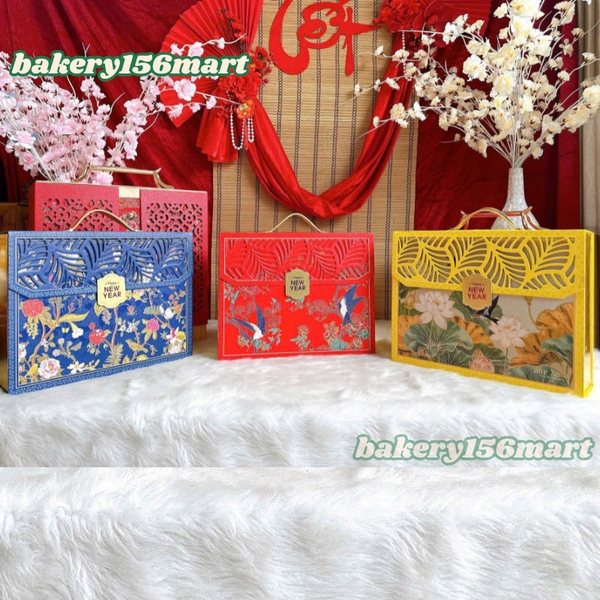 Hộp Đựng Quà Tết Vali Cứng Nam Châm Kèm Túi Xách 36x28x10.5cm - Hộp trống không kèm quà