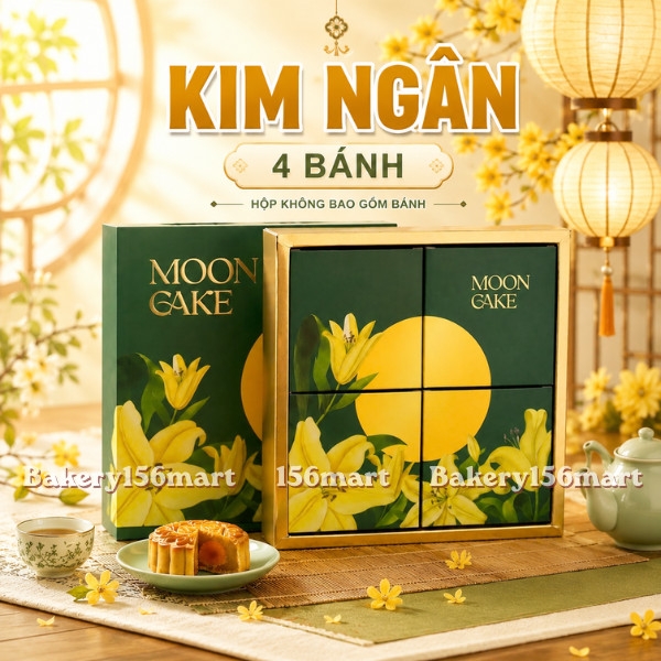 Vỏ Hộp Trung Thu 4 Bánh 150gr - 250gr ~ Kim Ngân (Mẫu Hot 2026)