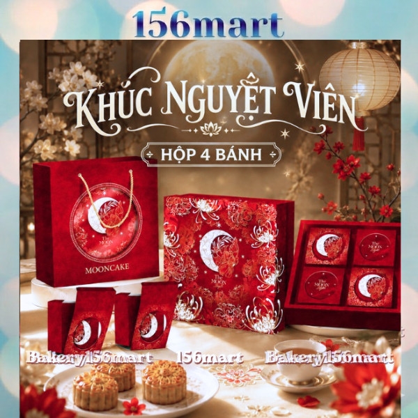 Vỏ Hộp Trung Thu 4 Bánh 150gr - 250gr ~ Khúc Nguyệt Viên (Mẫu Mới 2026)