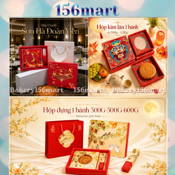 Hộp Trung thu 1 Bánh lớn 300G / 500G / 600G / 1,2KG  - 156MART